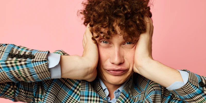 twilight drug detox young man curly hair covering eyes