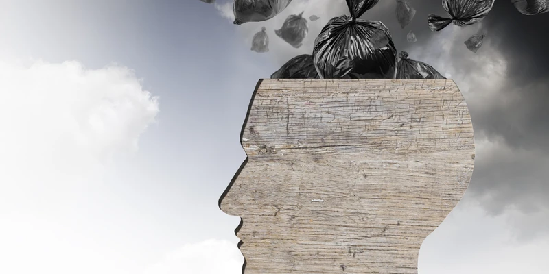 twilight mental health large head bunch crumpled paper