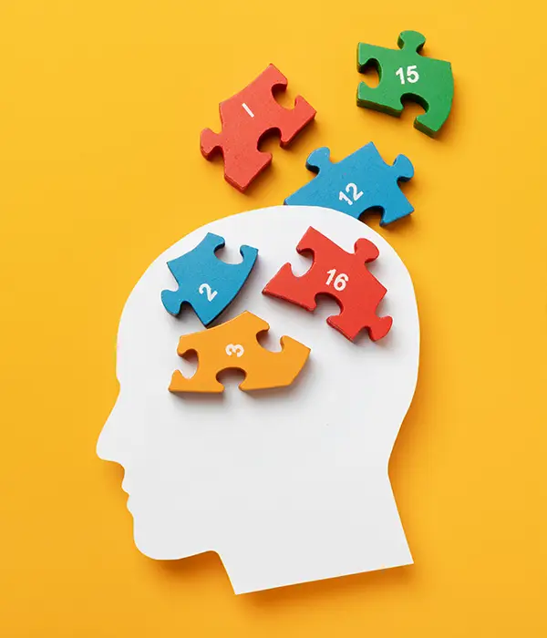 twilight mental health person head puzzle pieces shape