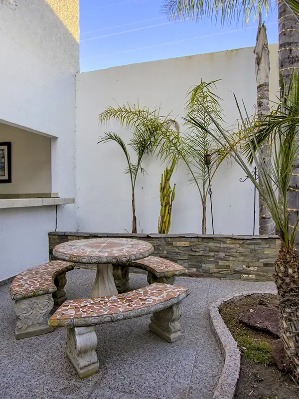 twilight patio table chairs next wall