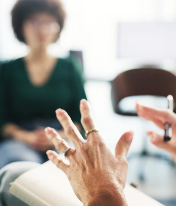 twilight therapy woman sitting couch